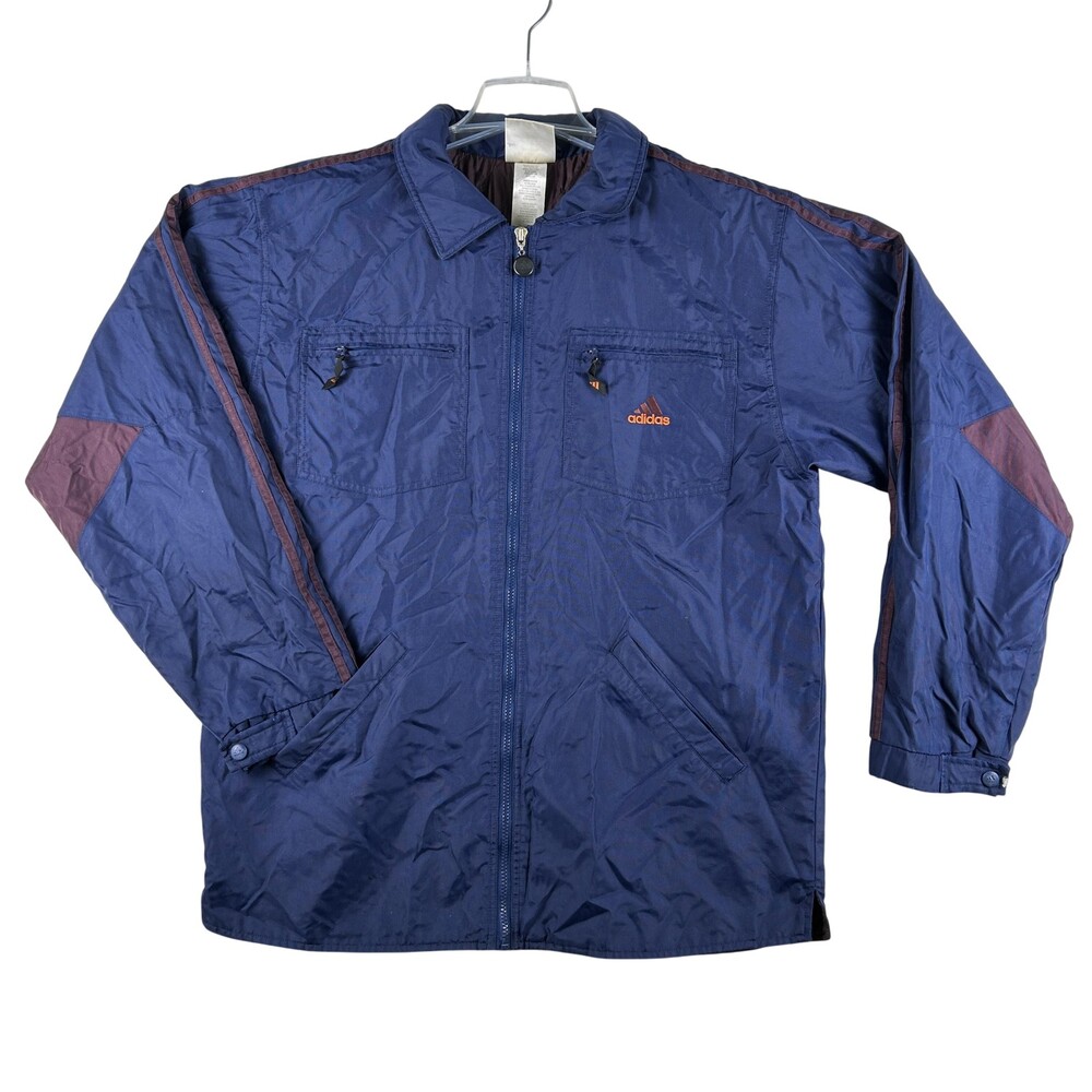 Vintage Adidas Jacket Mens Large Colorblock Full Zip Windbreaker Field 90s Y2K